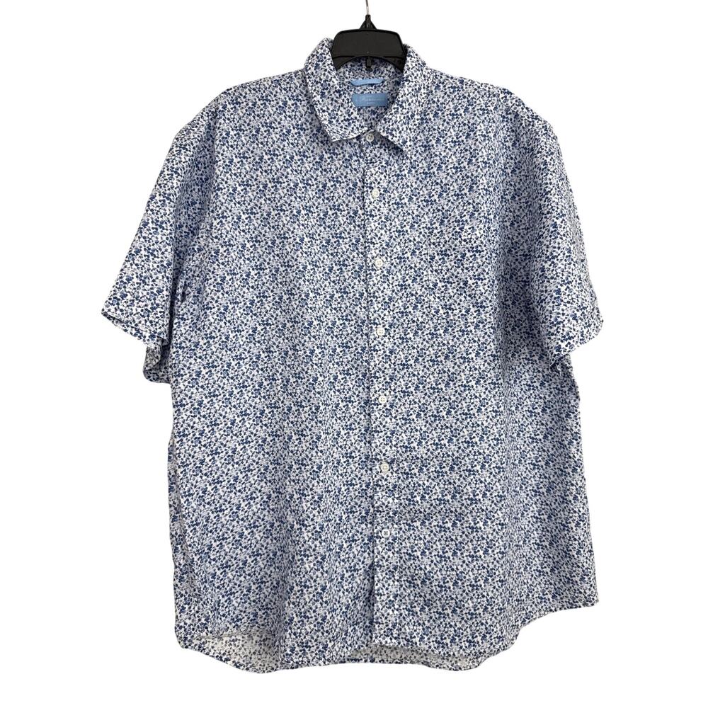 Aqua Toscana Short Sleeve Floral Print Button Down Shirt Size Men's XL